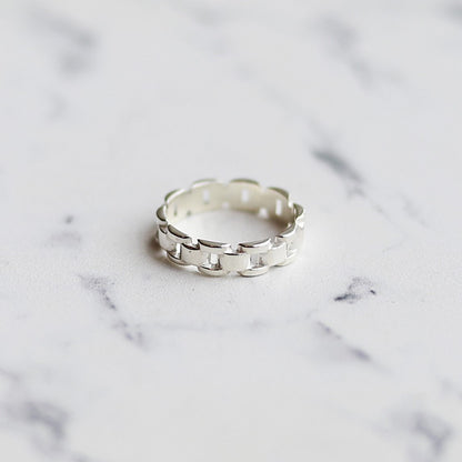 F.H. シルバーリング(スクエアチェーンリング）：#R035