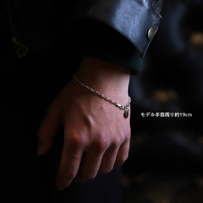 【手首回り20cm位の方に】F.H. シルバーブレスレット：#B016-22cm