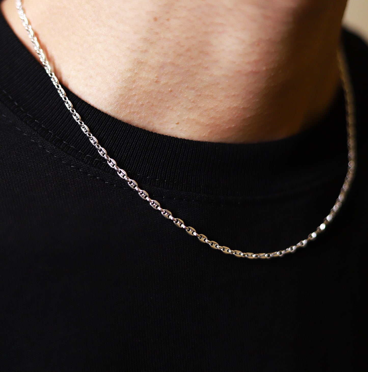 【経年変化で更に良い味が出る】F.H. シルバーネックレス（マリーナチェーン 2.5mm）：#N044-45cm