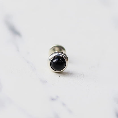 F.H. シルバーピアス（天然石オニキス）：#E065ONX