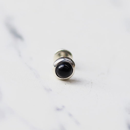 F.H. シルバーピアス（天然石オニキス）：#E065ONX