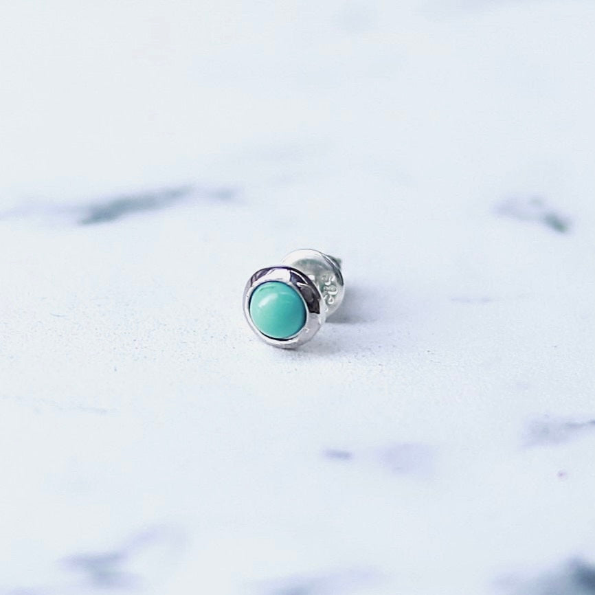 F.H. シルバーピアス（天然石ターコイズ）：#E065TQ