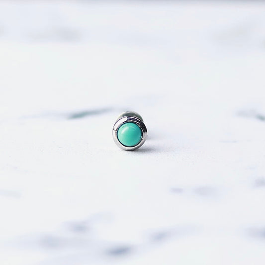 F.H. シルバーピアス（天然石ターコイズ）：#E065TQ