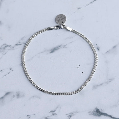 【本質だけを残した1本】F.H. シルバーブレスレット（喜平ブレスレット 2mm）：#B042-19cm