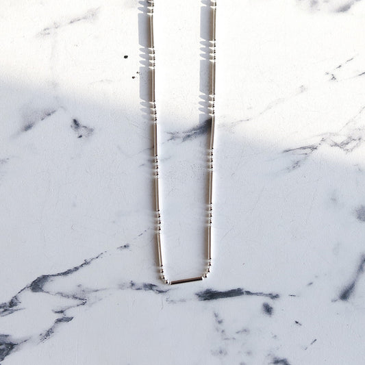 【さり気なくお洒落に】F.H. シルバーネックレス（チューブチェーンネックレス）：#N047−50cm