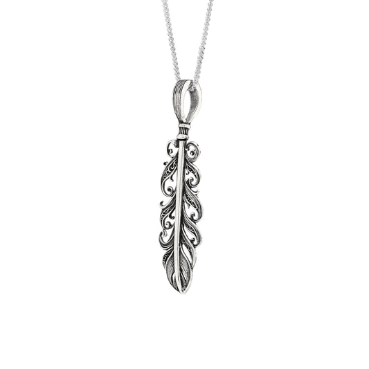 【オーダー商品：納期約3ヶ月】 【正規取扱店】Leathers and Treasures： Scroll Feather Charm