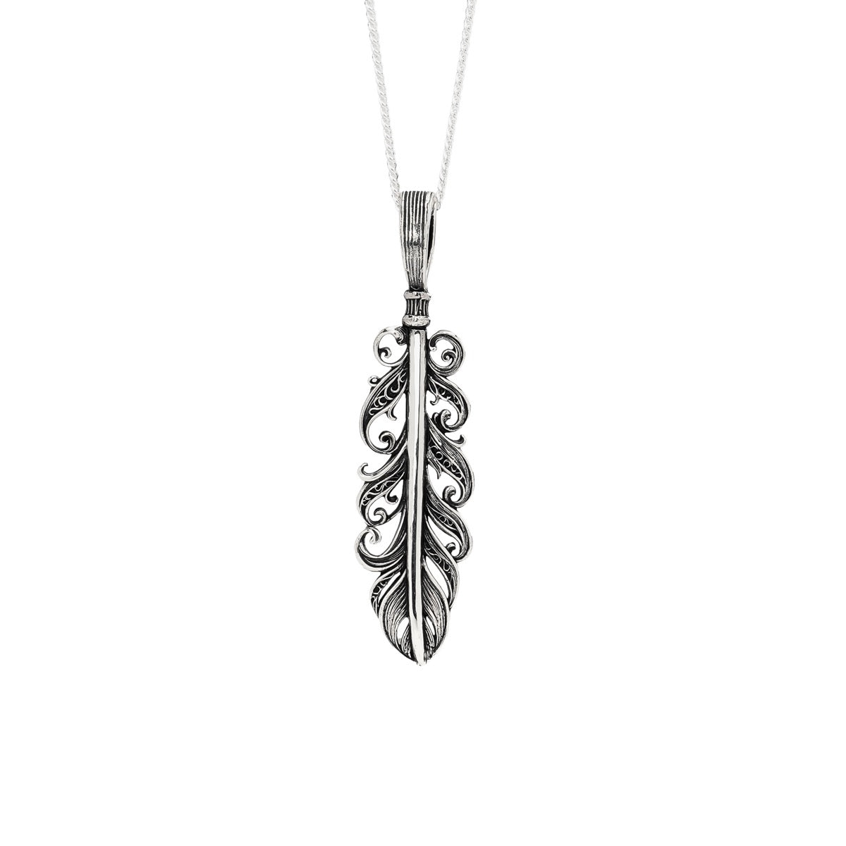 【オーダー商品：納期約3ヶ月】 【正規取扱店】Leathers and Treasures： Scroll Feather Charm