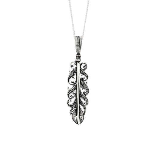 【オーダー商品：納期約3ヶ月】 【正規取扱店】Leathers and Treasures： Scroll Feather Charm