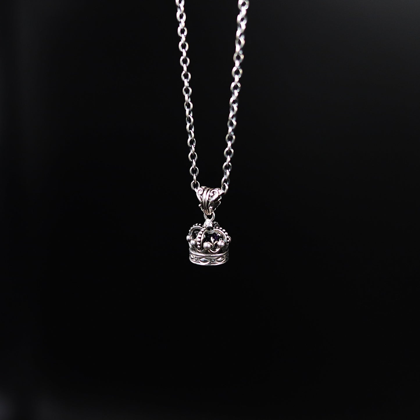 【正規取扱店】Leathers and Treasures： Imperial King Crown Pendant w/Ametyst