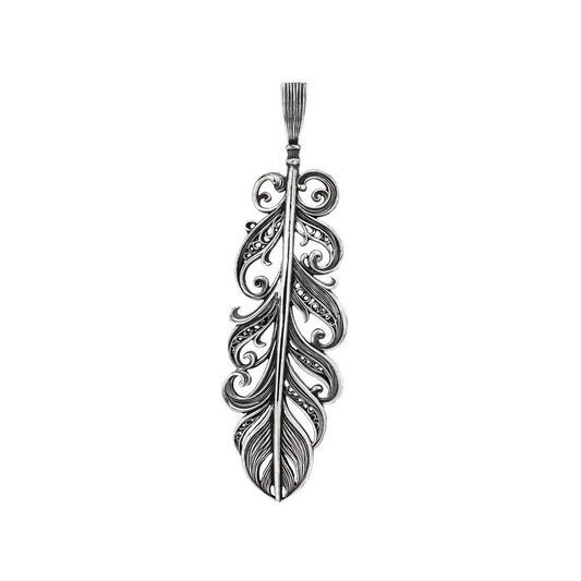 【オーダー商品：納期約3ヶ月】 【正規取扱店】Leathers and Treasures： Scroll Feather Pendant