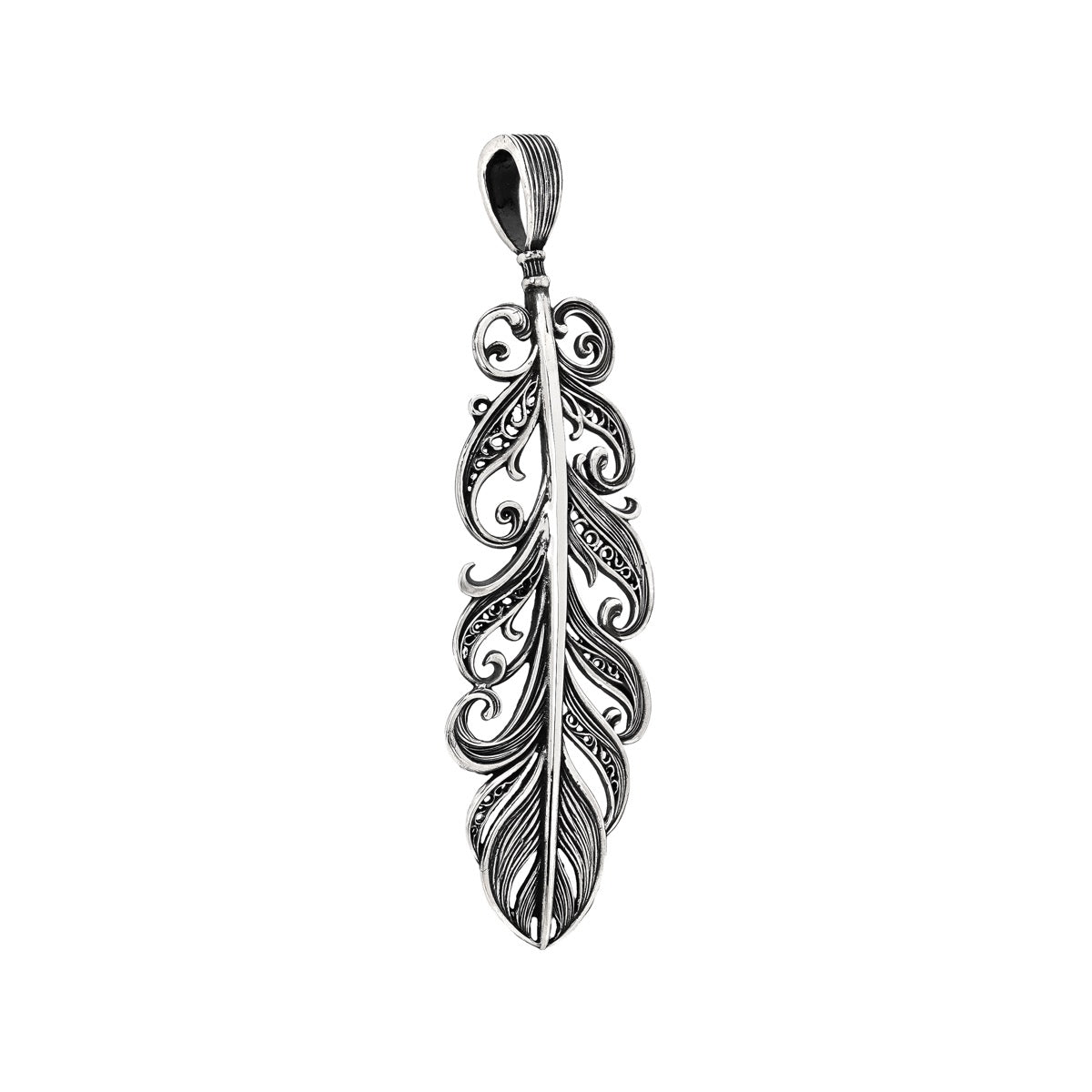 【オーダー商品：納期約3ヶ月】 【正規取扱店】Leathers and Treasures： Scroll Feather Pendant