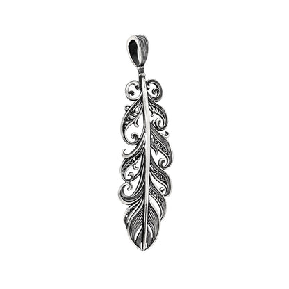 【オーダー商品：納期約3ヶ月】 【正規取扱店】Leathers and Treasures： Scroll Feather Pendant