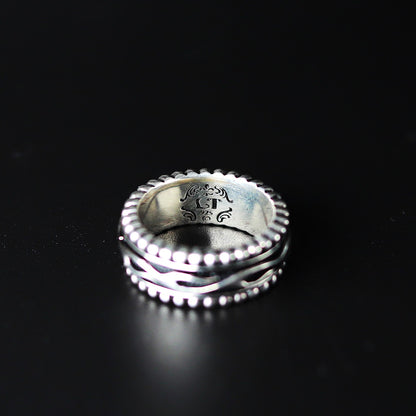 【正規取扱店】Leathers and Treasures：ナロービーデッドエッジリボルビングリング w/フレームベルト