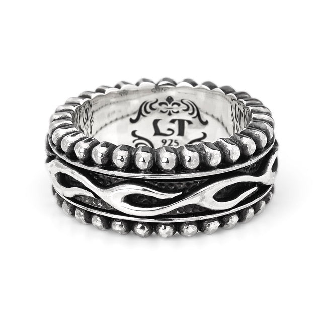 【正規取扱店】Leathers and Treasures：ナロービーデッドエッジリボルビングリング w/フレームベルト