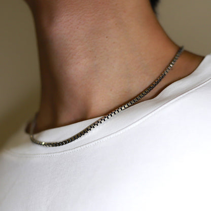 F.H. シルバーネックレス（BOXチェーン 3mm）：＃N014-45cm