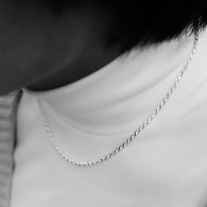 【短めに着けたい方に】F.H. シルバーネックレス（ロープチェーン 2.8mm）：#N016-45cm