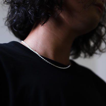 【短めに着けたい方に】F.H. シルバーネックレス（ロープチェーン 2.8mm）：#N016-45cm