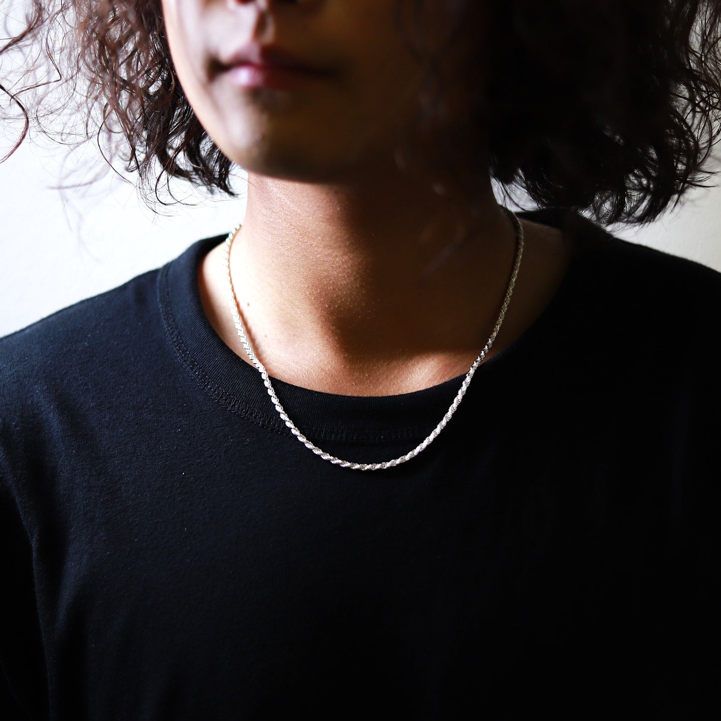 【品よく映える艶のある存在感】F.H. シルバーネックレス（ロープチェーン 2.8mm）：#N016-50cm