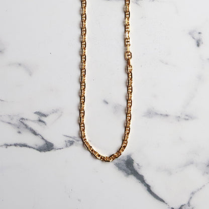 F.H. シルバーネックレス（アンカーチェーン ゴールドコーティング 3mm）：＃N018GP-50cm