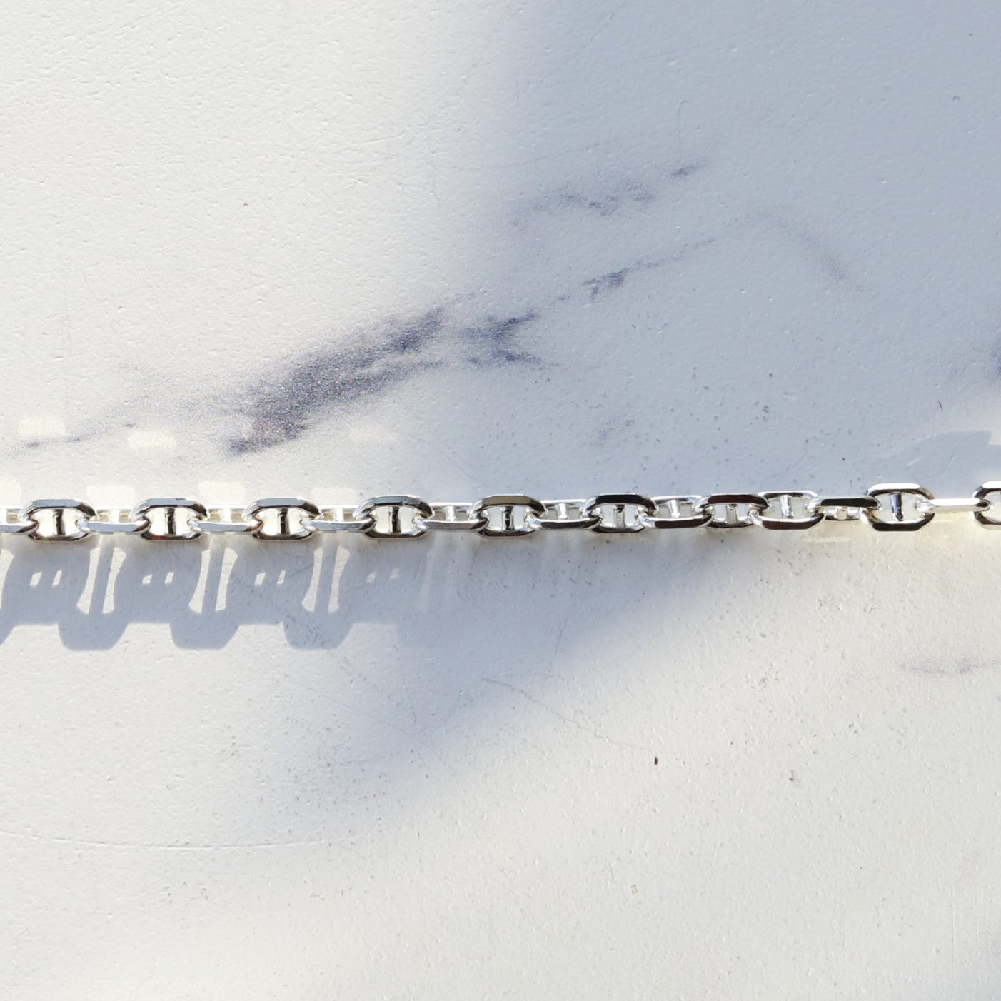 【大切な方へのプレゼントにも】F.H. シルバーネックレス（アンカーチェーン 3mm）：#N018-50cm