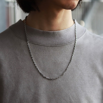【長めに着けたい方に】F.H. シルバーネックレス（4面カットあずきチェーン 3mm）：＃N019-60cm