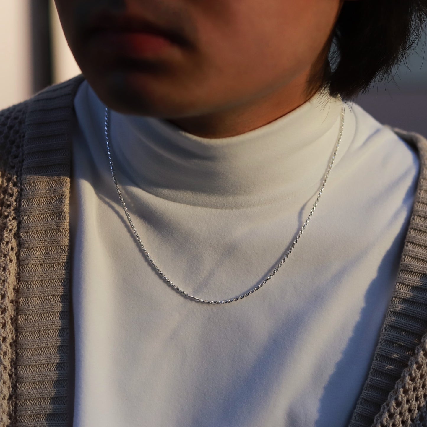 【当店人気No.1ネックレス】F.H. シルバーネックレス（ロープチェーン 1.9mm）：#N021-50cm