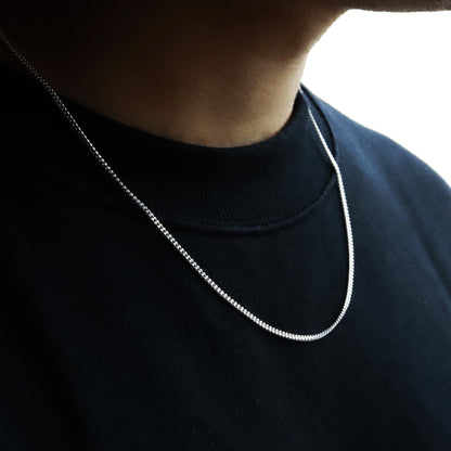 【流行に左右されないデザイン】F.H. シルバーネックレス (喜平チェーン2.0mm)：＃N031-50cm
