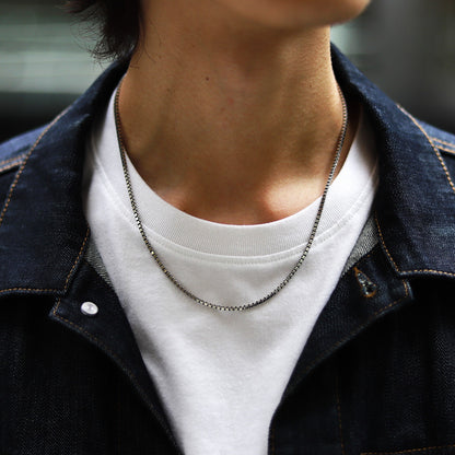 F.H. シルバーネックレス（BOXチェーン 2mm）：＃N037-50cm