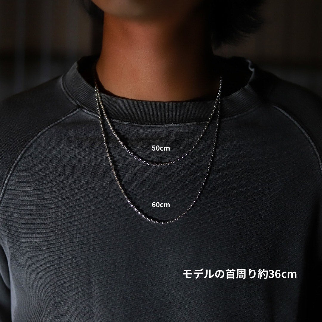 【優しく見せてくれる】F.H. シルバーネックレス（マリーナチェーン 2.5mm）：#N044-50cm