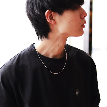 【さり気なくお洒落に】F.H. シルバーネックレス（チューブチェーンネックレス）：#N047−50cm