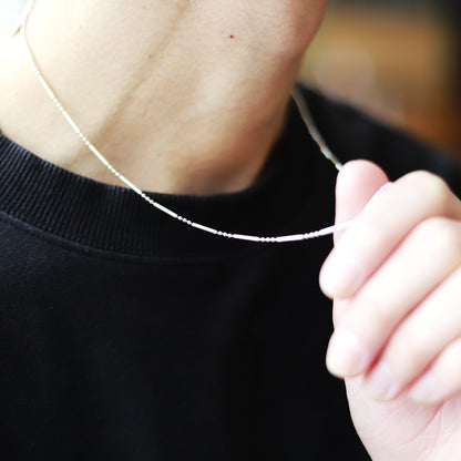 【さり気なくお洒落に】F.H. シルバーネックレス（チューブチェーンネックレス）：#N047−50cm