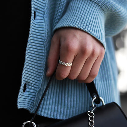 F.H. シルバーリング(スクエアチェーンリング）：#R035