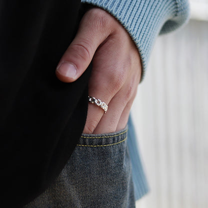 F.H. シルバーリング(スクエアチェーンリング）：#R035