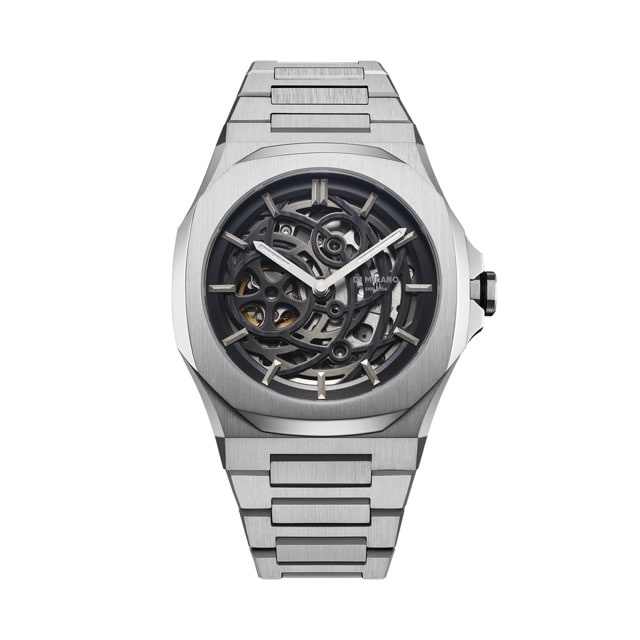 【取り寄せ商品：納期約2週間】【自動巻き捥時計】D1 MILANO 【正規取扱店】ディーワンミラノ 腕時計 : スケルトン リスタイリング - シルバー