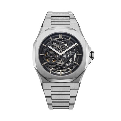 【取り寄せ商品：納期約2週間】【自動巻き捥時計】D1 MILANO 【正規取扱店】ディーワンミラノ 腕時計 : スケルトン リスタイリング - シルバー
