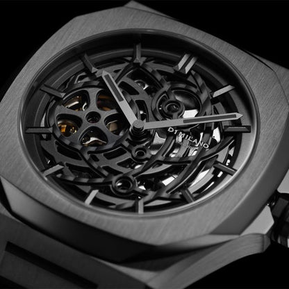【自動巻き捥時計】D1 MILANO 【正規取扱店】ディーワンミラノ 腕時計 : スケルトン リスタイリング - ガンメタル