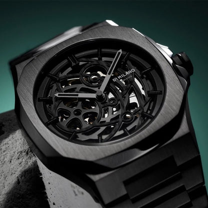 【自動巻き捥時計】D1 MILANO 【正規取扱店】ディーワンミラノ 腕時計 : スケルトン リスタイリング - ガンメタル