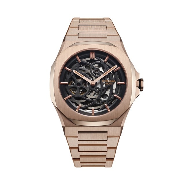 【取り寄せ商品：納期約2週間】【自動巻き捥時計】D1 MILANO 【正規取扱店】ディーワンミラノ 腕時計 : スケルトン リスタイリング - ローズゴールド