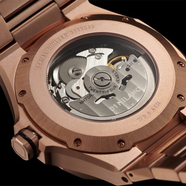 【取り寄せ商品：納期約2週間】【自動巻き捥時計】D1 MILANO 【正規取扱店】ディーワンミラノ 腕時計 : スケルトン リスタイリング - ローズゴールド