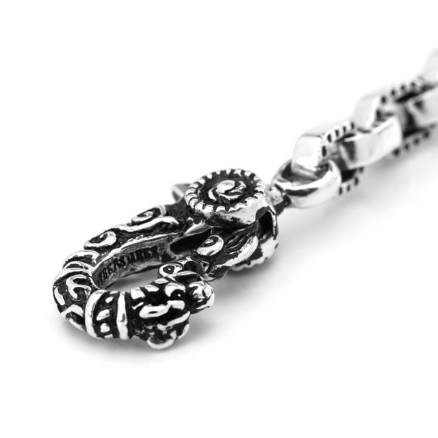 【オーダー商品：納期約3ヶ月】【正規取扱店】Leathers and Treasures： ハーフエングレイブリンクチェーンブレスレット 21cm