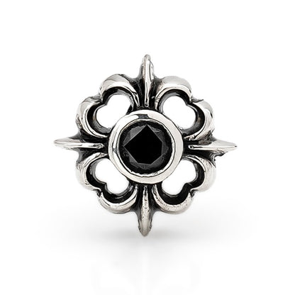 【オーダー商品：納期約3ヶ月】Leathers and Treasures【正規取扱店】： Pope's stone cross w/Black Diamond