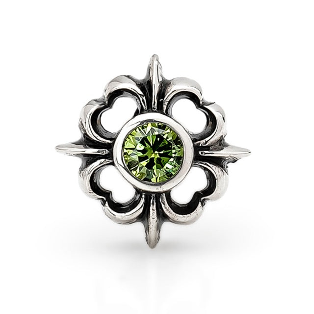 【オーダー商品：納期約3ヶ月】Leathers and Treasures【正規取扱店】： Pope's stone cross w/Green Diamond