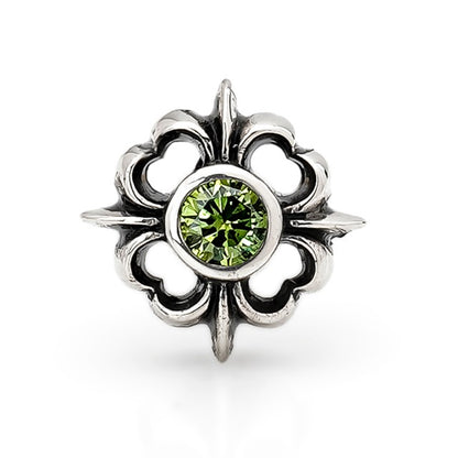 【オーダー商品：納期約3ヶ月】Leathers and Treasures【正規取扱店】： Pope's stone cross w/Green Diamond