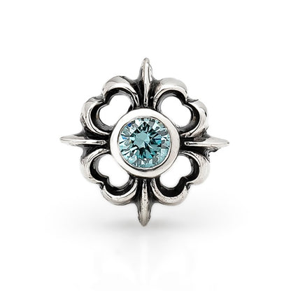 【オーダー商品：納期約3ヶ月】【正規取扱店】Leathers and Treasures： Pope's stone cross w/ Ice blue diamond