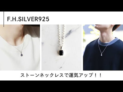 F.H. シルバーネックレス（ブルームーンストーン ペンダンド）：＃N040-BMS-50cm