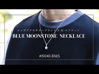 F.H. シルバーネックレス（ブルームーンストーン ペンダンド）：＃N040-BMS-50cm