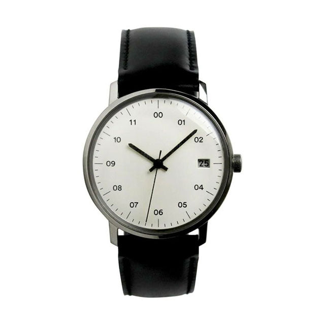 【正規取扱店】sazare : SK02 / SS SILVER MIRROR FINISH / WHITE DIAL / BLACK CORDOVAN LEATHER