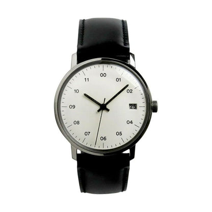 【正規取扱店】sazare : SK02 / SS SILVER MIRROR FINISH / WHITE DIAL / BLACK CORDOVAN LEATHER
