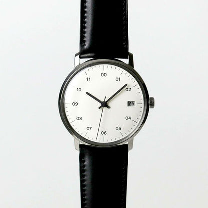 【正規取扱店】sazare : SK02 / SS SILVER MIRROR FINISH / WHITE DIAL / BLACK CORDOVAN LEATHER