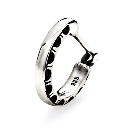 【オーダー商品：納期約3ヶ月】【正規取扱店】Leathers and Treasures： Half engraving hoop Earring